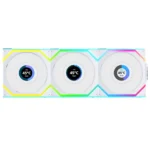Ventoinha 120mm Lian Li Uni Fan SL120 LCD Wireless RGB Reverse Blade 4 Pinos PWM Branca (Pack 3)