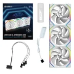 Ventoinha 120mm Lian Li Uni Fan SL120 Wireless RGB 4 Pinos PWM Branca (Pack 3) - Image 4