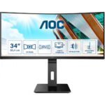 Monitor Curvo AOC P2 CU34P2A LED 34" Quad HD VA 1ms 100Hz Preto
