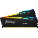 Memória RAM Kingston Fury Beast RGB 64GB (2x32Gb) DDR5 6000Mhz CL36 EXPO Pretas